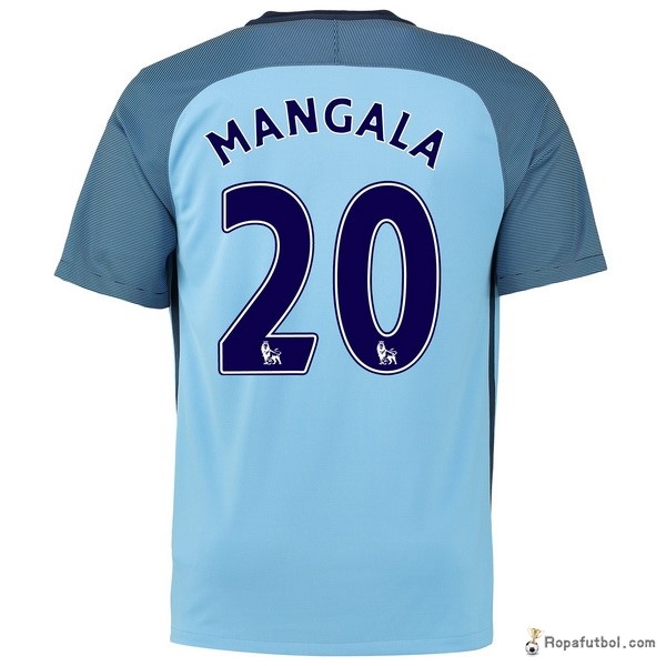 Camiseta Manchester City Replica Primera Ropa Mangala 2016/17 Azul